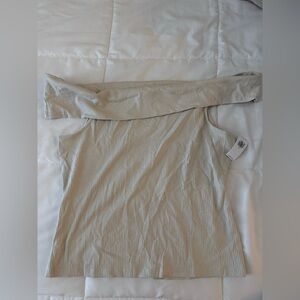 Off-Shoulder Ribbed Top CREAM Size XL